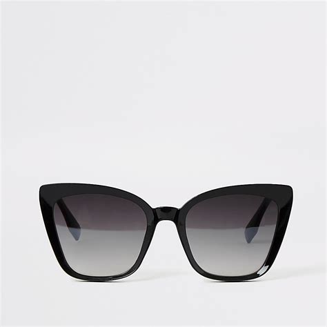 black frame cateye sunglasses river island