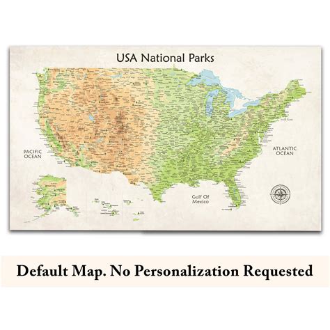 National Park Map Usa Travel Map Wooden Personalized Map National Park