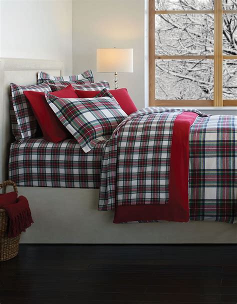 Distinctly Home Stewart Plaid Flannel Duvet Cover Made In Portugal