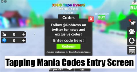 Tapping Mania Codes On