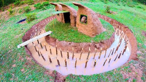 Build Mini Secret Underground House Using Mud And Surrounding Fences To