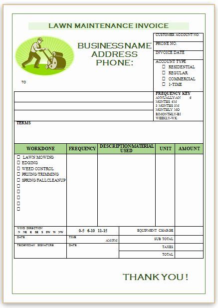 10 Diy Free Printable Invoice Lawn Care Template