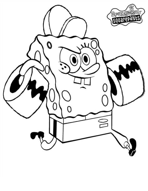 Spongebob Workout Coloring Page