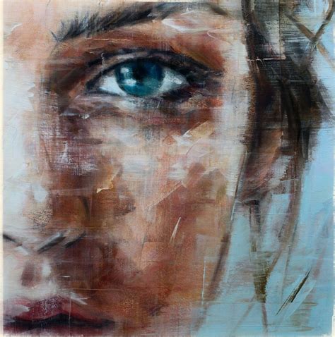 Oil Art Woman Face Blue Eyes Painting Wallpaper X