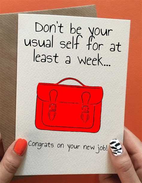 Funny New Job Congratulation Card For Her New Job T Ideas For Her