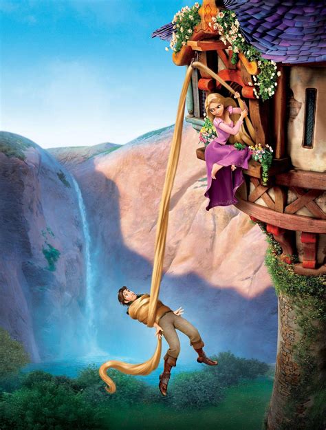 The Princess And The Frog Movie Poster With Rapponce Hanging From A Tree House