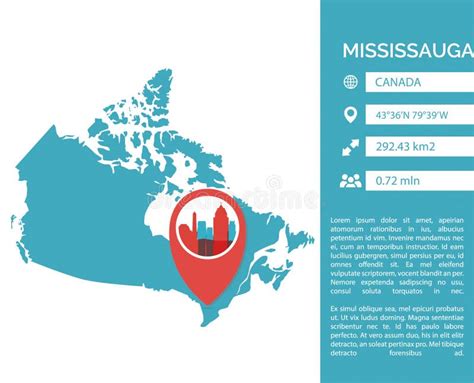 Mississauga Map Infographic Vector Isolated Illustration Stock Vector