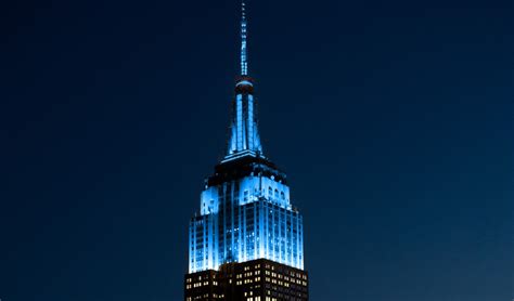 The Empire State Building Lit Up Sky Blue Last Night For John Lennons