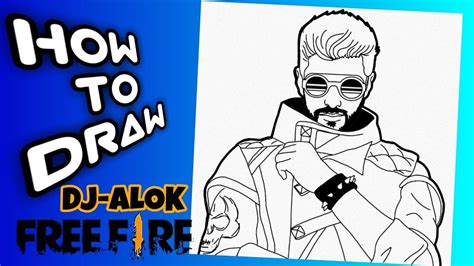 How To Draw Dj Alok From Free Fire Easy Drawings Dibujos Faciles