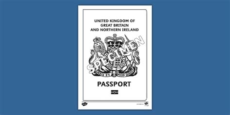 Uk Passport Colouring Sheet Colouring Sheets Twinkl