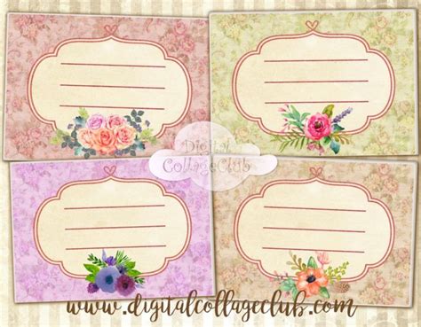 Shabby Chic Labels The Digital Collage Club