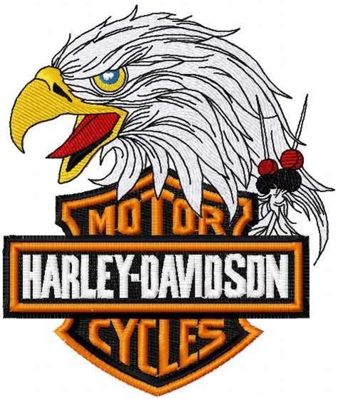 Harley Davidson Eagle Logo Embroidery Design 2 From Auto And Moto