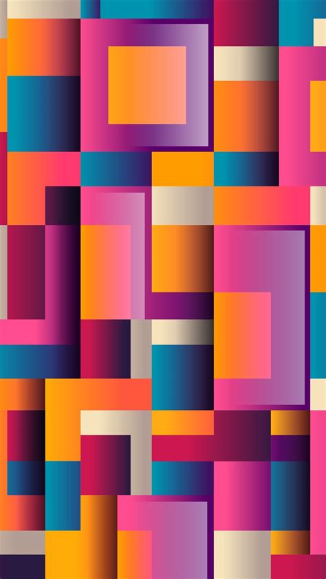 Wallpaper Colorful Squares Geometric Abstract Background