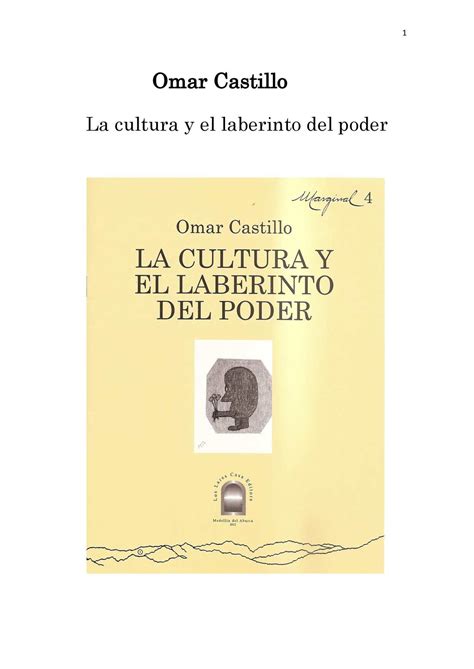 Calaméo Omar Castillo La Cultura Y El Laberinto Del Poder Tres Ensayos