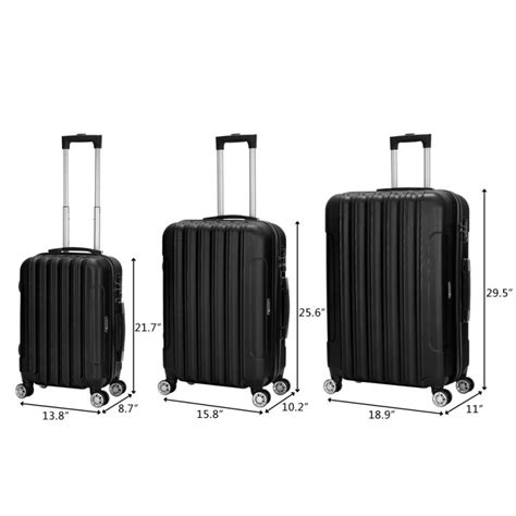 Zimtown 3 Piece Nested Spinner Suitcase Luggage Set With Tsa Lock Black
