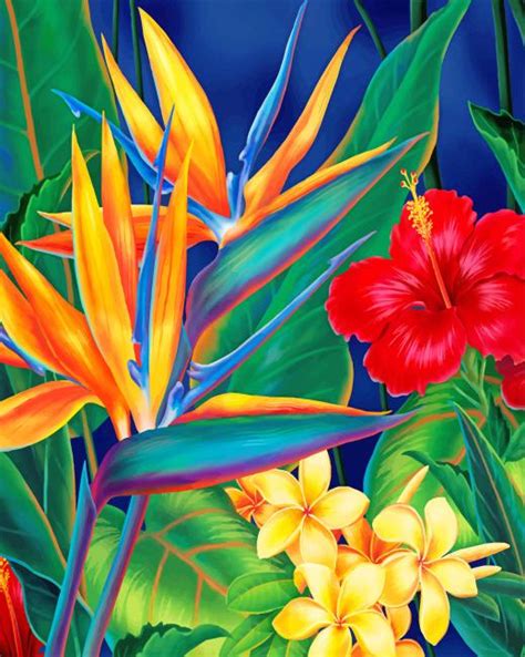Tropical Paradise Plant Paint By Numbers Numeral Paint Kit