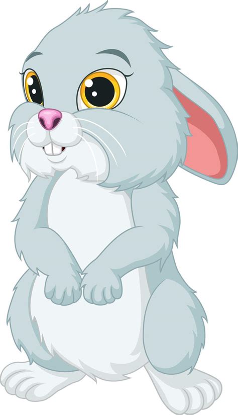 Cute Rabbit Cartoon Standing On White Background 5112864 Vector Art At