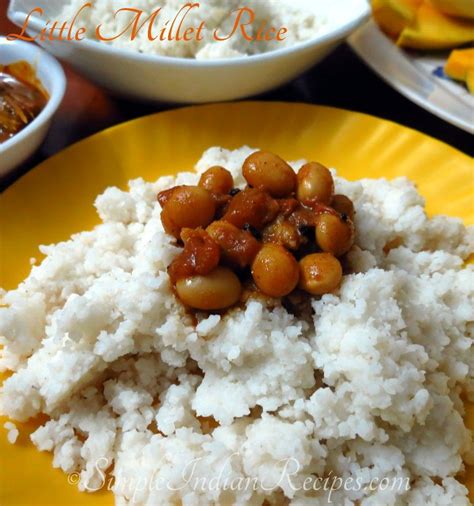 Little Millet Rice Samalu Samai Rice Sadam Simple Indian Recipes