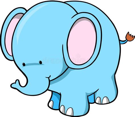 Vector Azul Lindo Del Elefante Ilustración Del Vector Ilustración De