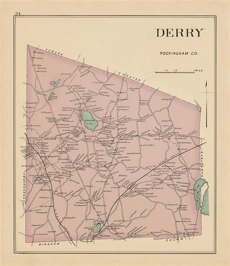 Derry New Hampshire 1892 Map
