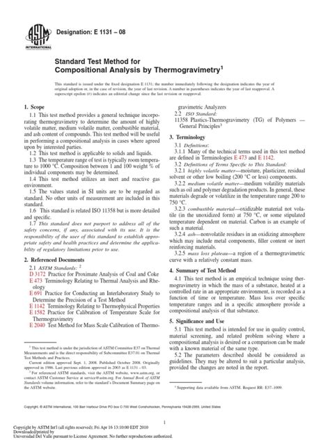 ASTM E1131-08 TGA | Temperatura | Kilogramo