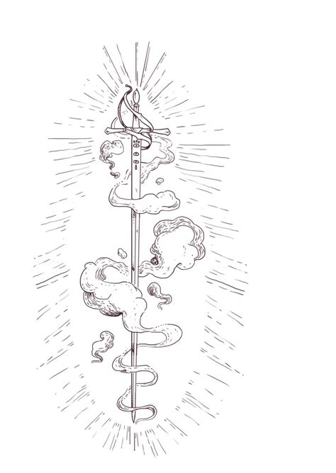 a drawing of a weather vane with clouds and sun rays