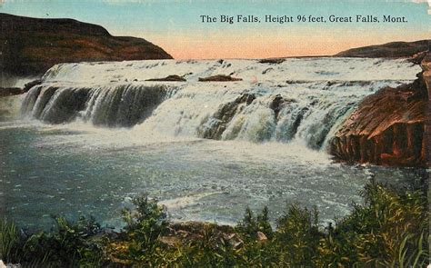 C1910 The Big Falls Great Falls Montana Postcard Beautiful