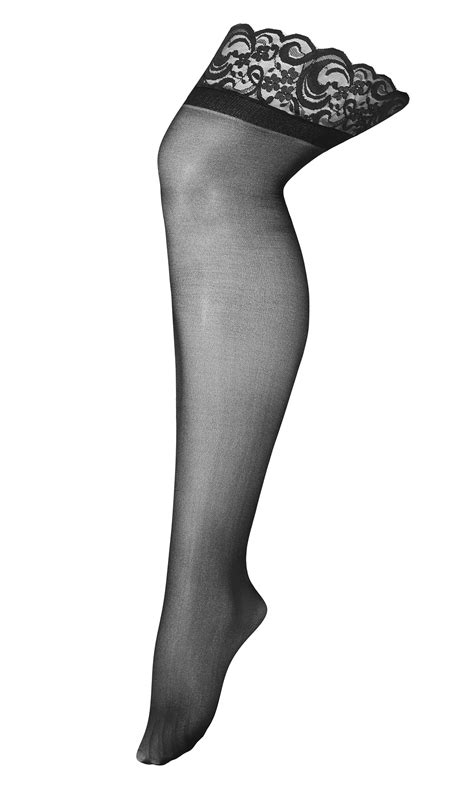 Women S Plus Size Lace Top Black Stockings