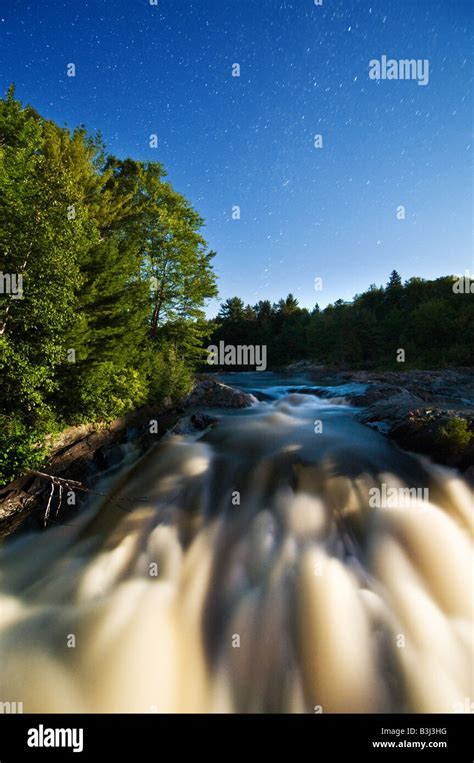 Chutes Ontario Provincial Park Waterfalls Lit By Moonlight In Massey