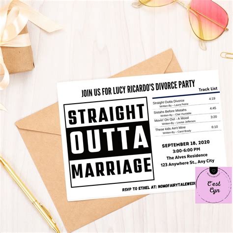 Customize Divorce Party Invite Straight Outta Marriage Etsy