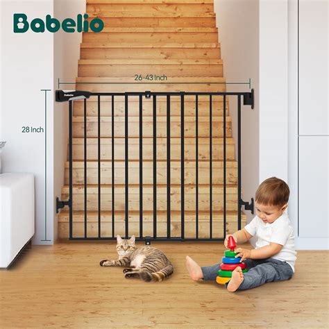 Babelio 26 43 Auto Close Babydog Gate For Stairs 2 In 1 Easy Swing