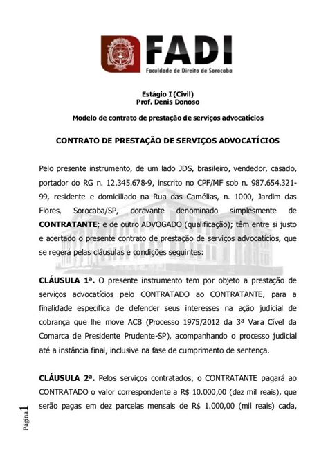 Modelo De Contrato De Estagio Remunerado Vários Modelos