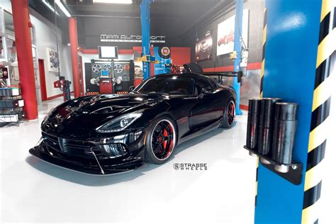 Black Dodge Viper Acr Wearing Custom Body Including Large Sport Wing