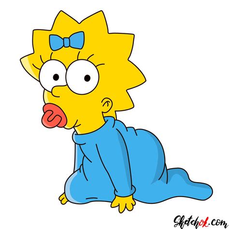 How To Draw Maggie Simpson Step By Step Drawing Tutorials Simpsons