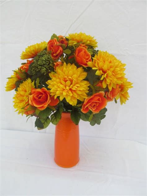 Brightly Colored Fall Floral Arrangement Of By Silkfloralsunique Bright