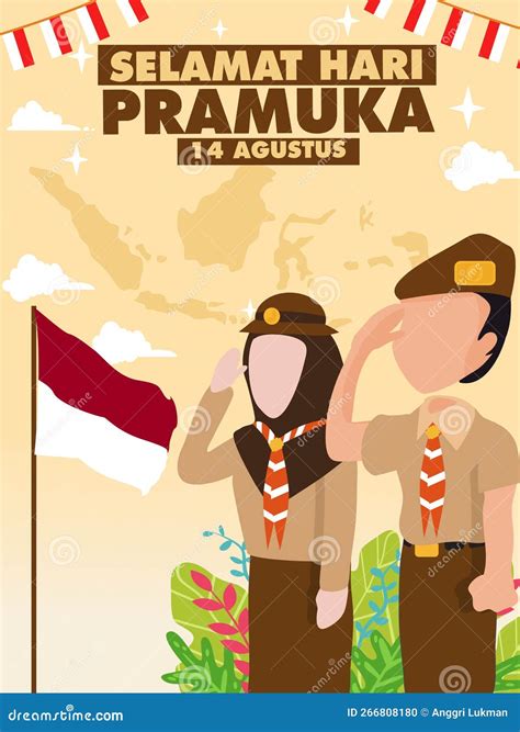 Hari Pramuka Or The National Scout Day In Indonesia Stock Vector