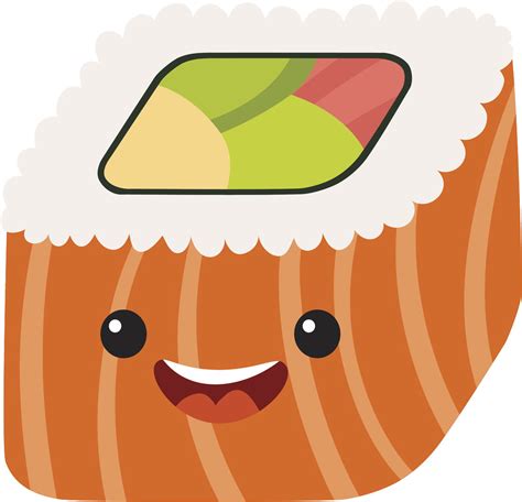 Happy Square Sushi Roll Cartoon Emoji 1 Vinyl Decal Sticker Shinobi