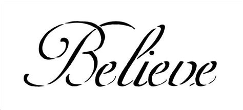 What is another word or phrase i can use instead of this after using a quote? Word Stencil - Believe - Elegant