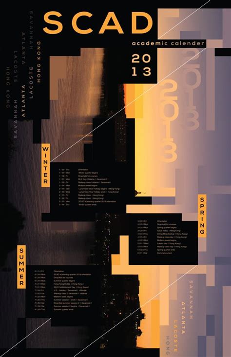 Scad Academic Calendars Business Poster Poster Layout Modern