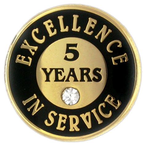 Pinmarts Excellence In Service Enamel Lapel Pin W Rhinestone 5