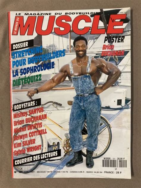 LE MONDE DU Muscle Bodybuilding Fitness Magazine Poster Brian Buchanan PicClick