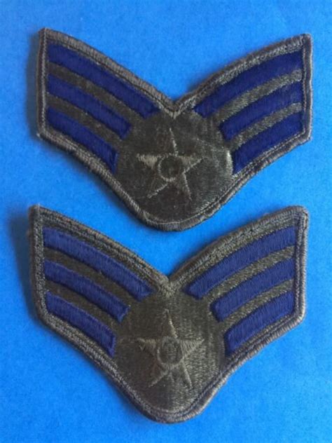 2 Lot 1970s Us Air Force Senior Airman Sra E4 Rank Insignia Uniform