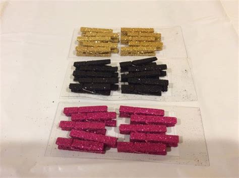 10 Pcs Glitter Clothes Pins Decorations Party Black Hot Pink Gold