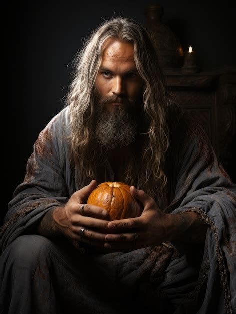 Premium Ai Image Jesus Christ Celebrates Halloween Prepares A Festive