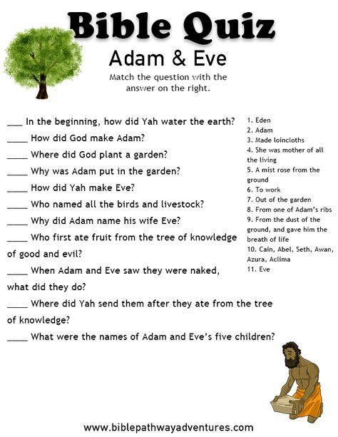 Bible Quiz For Kids Adam And Eve Artofit