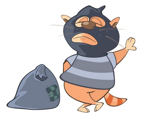 Cat Thief Cartoon Vector Free Download