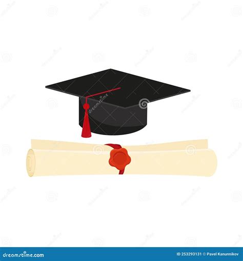 Realistic Graduation Hat Isolated On White Vector Illustration