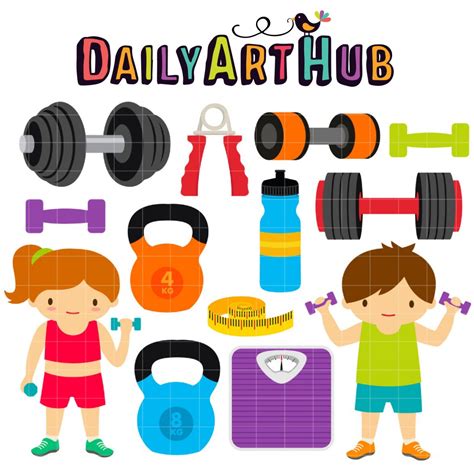 Fitness Gym Clip Art Set Daily Art Hub Graphics Alphabets And Svg