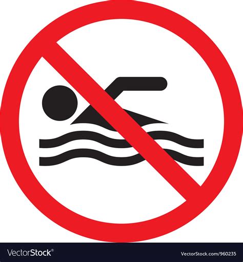 No Swimming Sign Royalty Free Vector Image Vectorstock