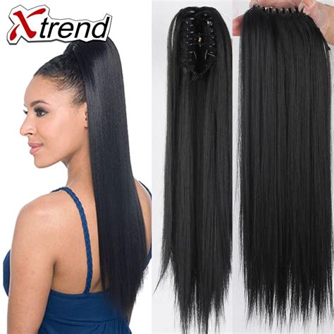 Sexy 20inch Women Long Hair Ponytails Straight Clip Hair Extensions